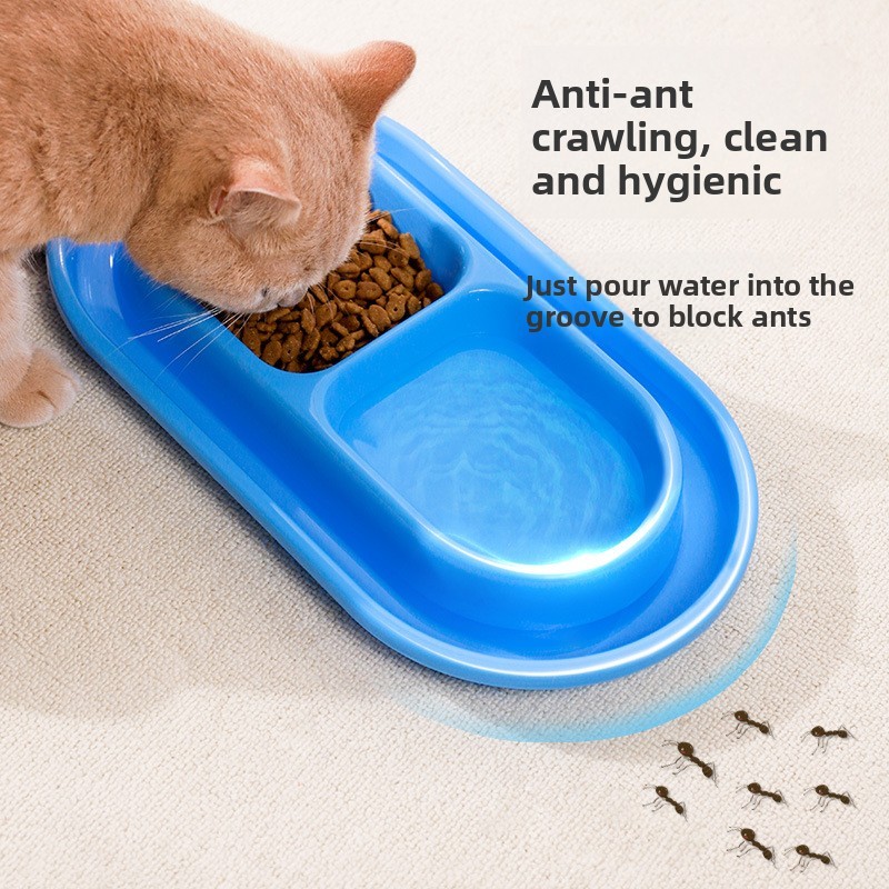 Anti-Ant สัตว์เลี้ยงชามคู่ Anti-Ant Groove Design Cat ชามอาหารสุนัข Anti-Overturning Feeding น้ําดื่