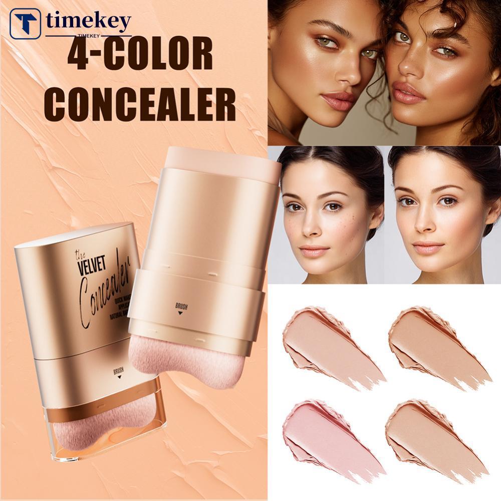 TIMEKEY 2-in-1 คอนซีลเลอร์ Foundation Stick ครอบคลุม Dark Circles กันน้ํา Sweat-Resistant Facial แต่
