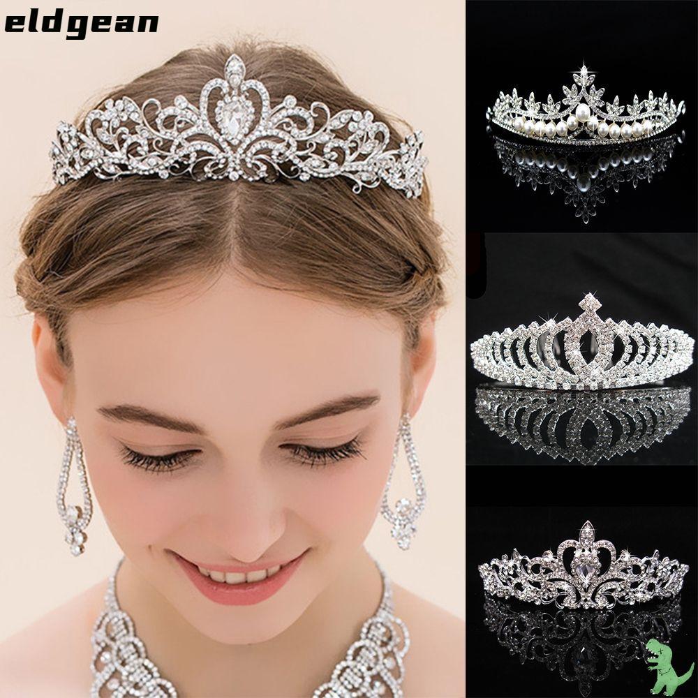 ELDGEAN แฟชั่นอุปกรณ์เสริมผมผู้หญิงงานแต่งงาน Headdress Crown Headbands