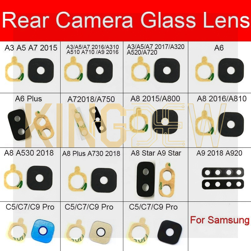 SAMSUNG กระจกกล้องหลังพร้อมกาวสําหรับSamsung Galaxy a3 a5 A7 A310 A510 A710 A320 A520 A720 A750 A730