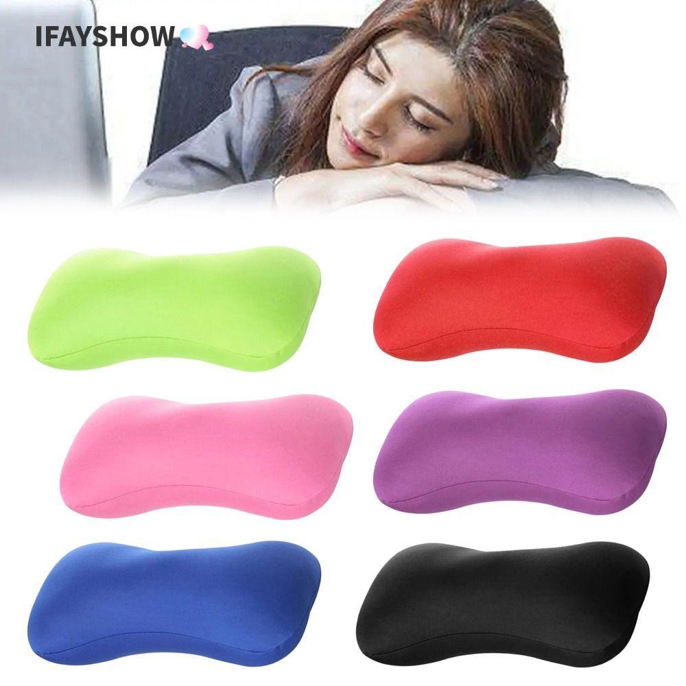 IFAYSHOW หมอนกระดูก, หมอนข้างไมโครบีดโฟมอนุภาคสบาย, หมอนพยุงคอขนาดเล็กสําหรับเดินทางใช้