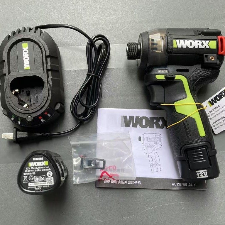 WU138 ไขควง WORX ไฮดรอลิก 12V แบตเตอรี่ลิเธียม 50Nm ไขควงแรงบิดสูงแบบชาร์จไฟได้ใหม่เอี่ยมในสต็อก ttb