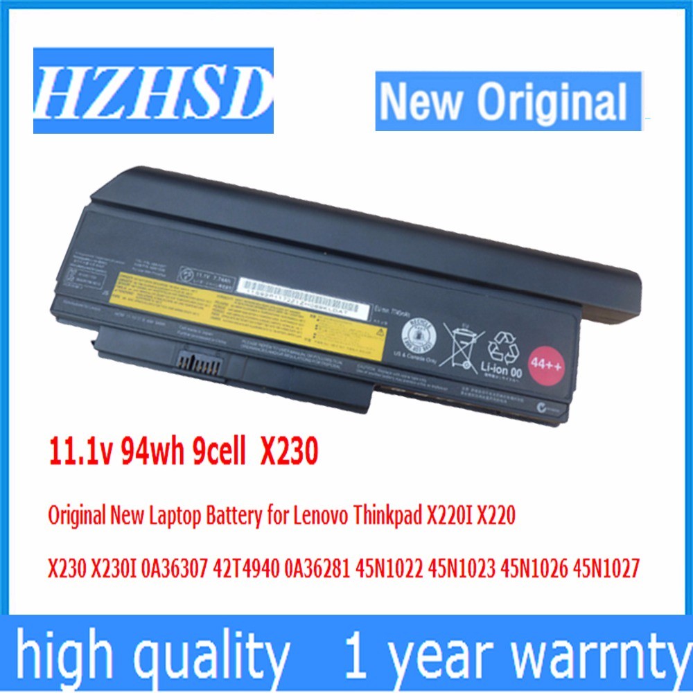 11.1V 94wh 9โทรศัพท์มือถือ X230เดิมแบตเตอรี่แล็ปท็อปใหม่สำหรับ Lenovo Thinkpad X220I X220 X230I 0A36
