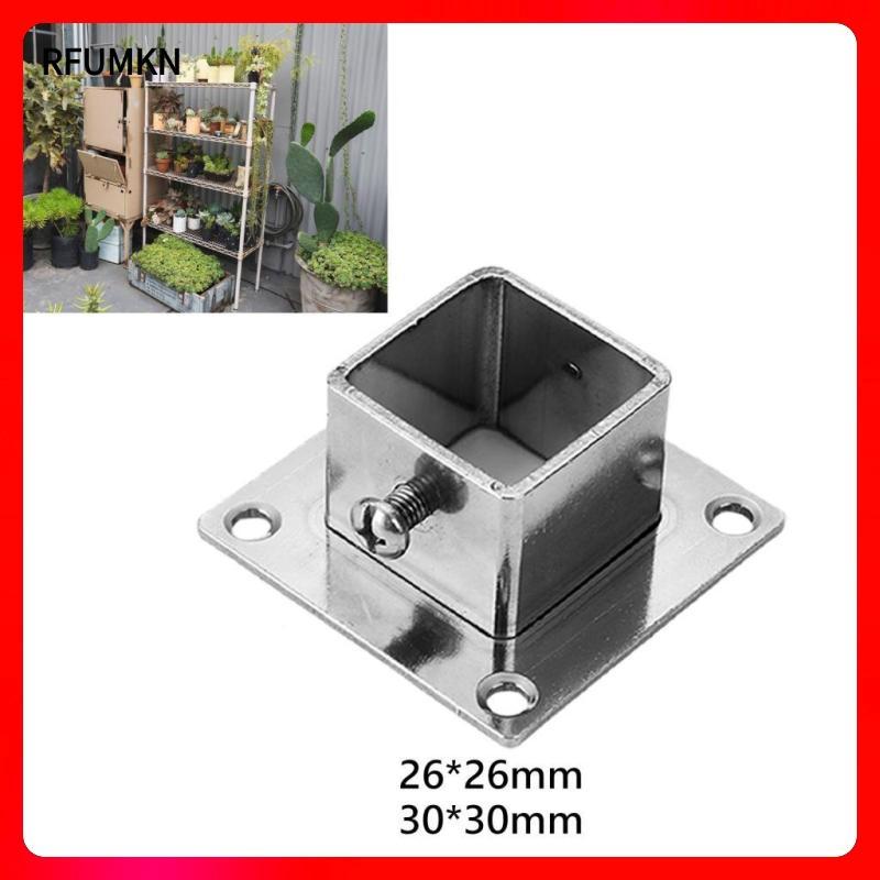 [rfumkn] 5 ชิ้น Square Post Flange Post Base Flange Plate Post Holder Stainless Steel Four-hole Base Plate for Terrace Construction Fence Fastening Railing M