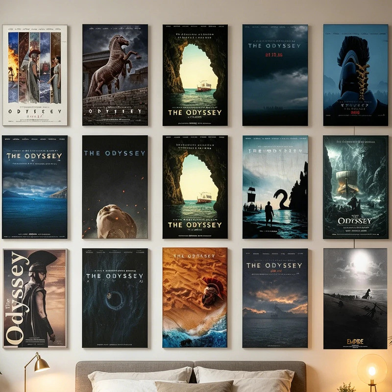 ผ้าใบพิมพ์ The Odyssey: เทพนิยายกรีก Wall Art, โปสเตอร์หนัง, สุนทรียศาสตร์วินเทจสําหรับตกแต่งบ้าน, ห้องนอน, ห้องนั่งเล่น, สํานักงาน, และห้องเกม