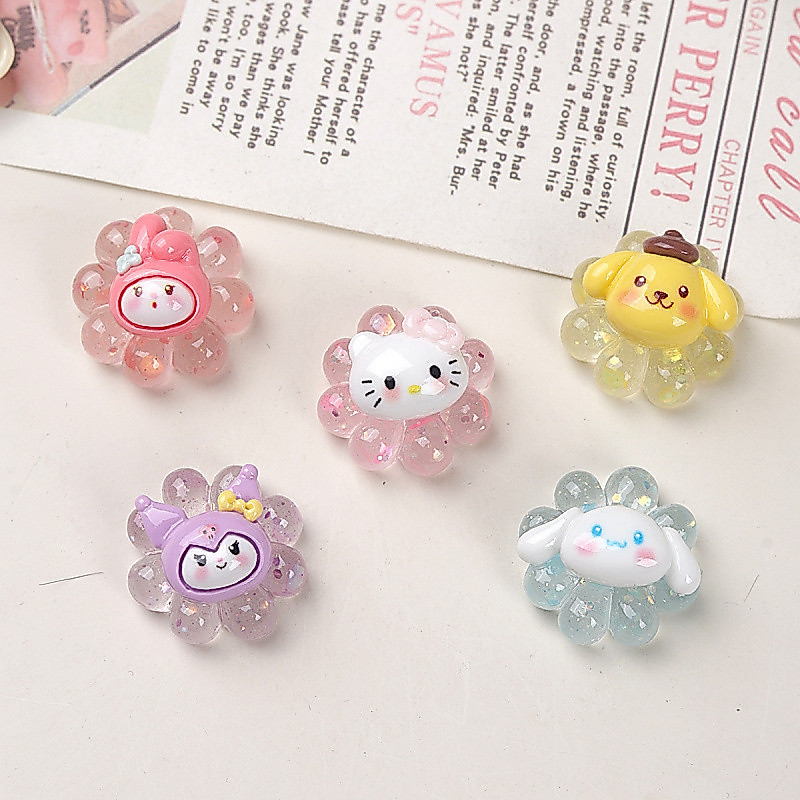 การ์ตูนการ์ตูน DIY อุปกรณ์เรซิน Luminous สัตว์ดอกไม้ DIY ครีมกาวเคสโทรศัพท์อุปกรณ์ตกแต่ง DIY เด็ก Hairpin Handmade อุปกรณ์เสริม