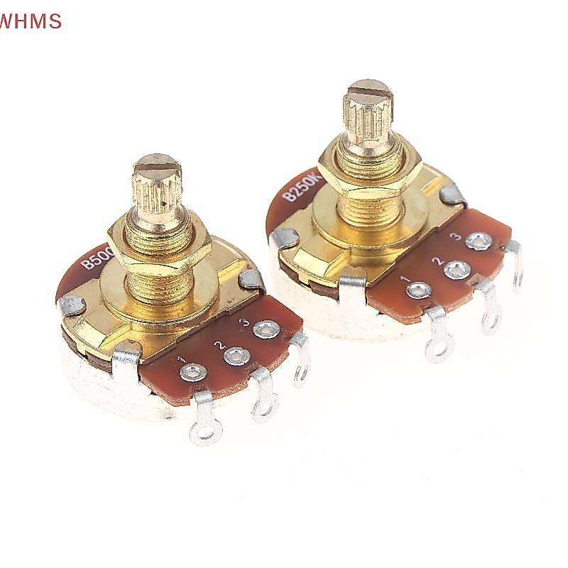 (WHMS) 1 ชิ้นกีตาร์ Potentiometer หม้อแรงบิดต่ําและเสียงรบกวนต่ํารู้สึกเรียบเพลาทองเหลือง A500K A250K B250K B500K