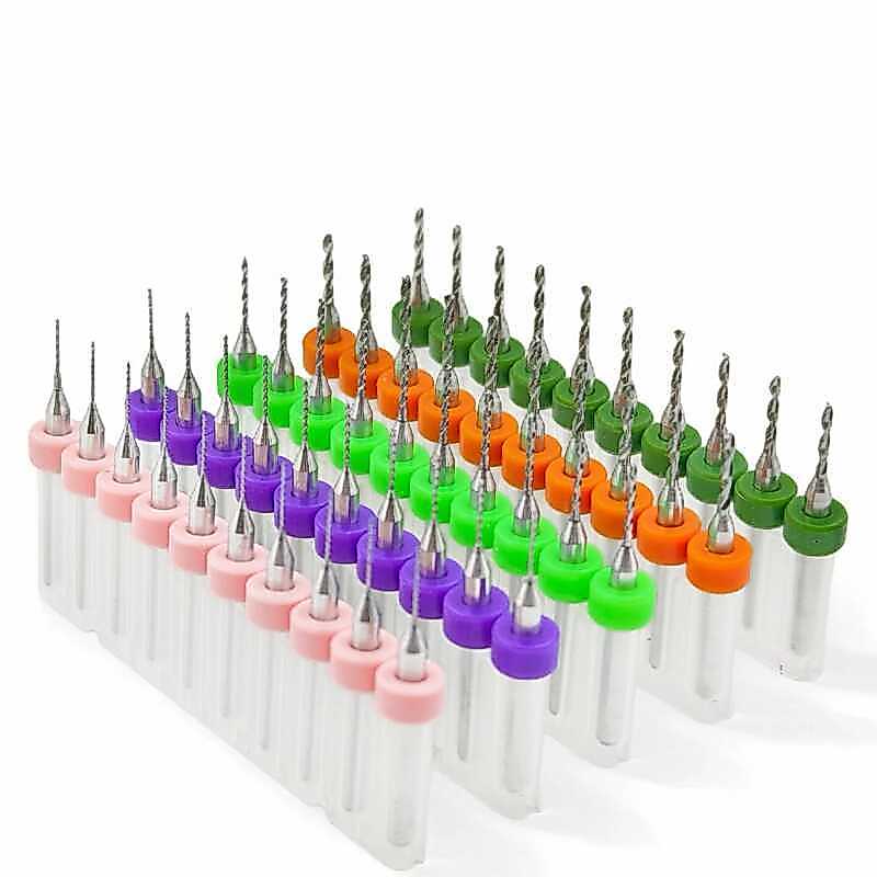 C C 50 Pcs Micro Drill Bit Set, Small Drill Bit, Mini PCB Drill Bit, Tungsten Carbide Drill Bits Fo