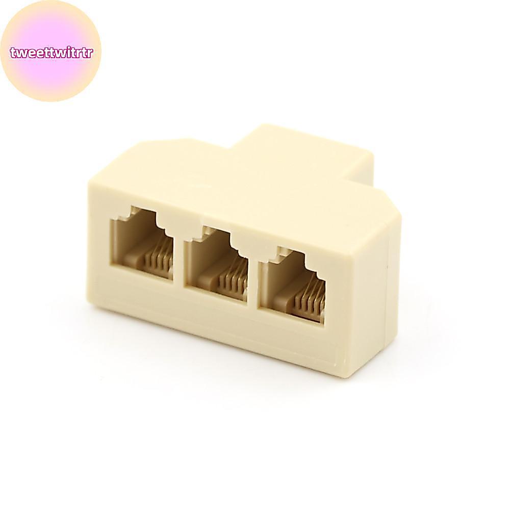 TRWITR 1PC RJ11 Splitter 3 Way Adapter 1 M ถึง 3 F RJ-11 6P4C โทรศัพท์ Ja Splitter TH