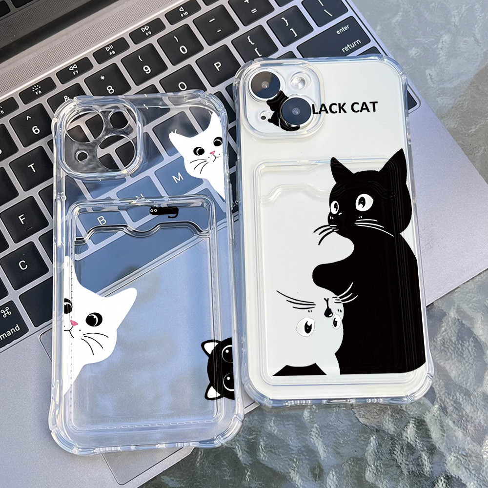 เคสไอโฟน for iPhone 11 13 17 16 15 12 14 17Air Pro Max 7 8 Plus SE X XR XSMax เคสโทรศัพท์ซิลิโคน TPU โปร่งใส ซองใส่การ์ด