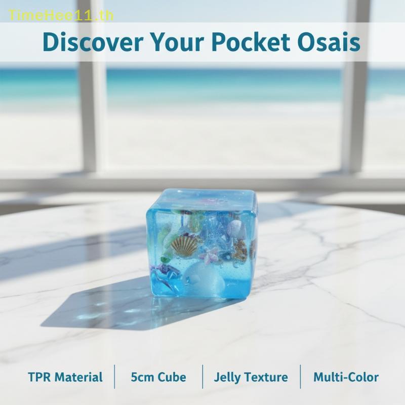 TimeHee Taba Squishy Stress Balls Cube - Ocean Sensory Fidget ของเล่นช้า Rise Squishy ของเล่นสําหรับเด็กและผู้ใหญ่บีบผ่อนคลายของขวัญ TH