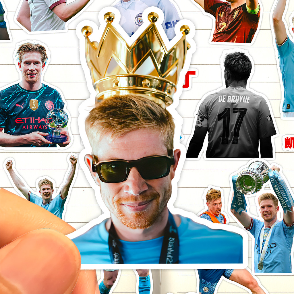 ใหม่ Kevin DeBruyne สติกเกอร์ด้านใน HD กันน้ํานักฟุตบอล Kevin DeBruyne Tintin สติกเกอร์