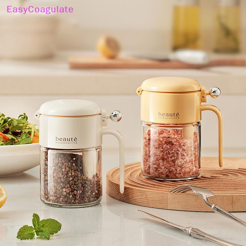 Eas ปิดผนึกขวดปรุงรส Moisture-proof แก้วเครื่องปรุงรส Jar พร้อมช้อนครัวเกลือกล่องปรุงรสเครื่องเกลือ Shaker Ate