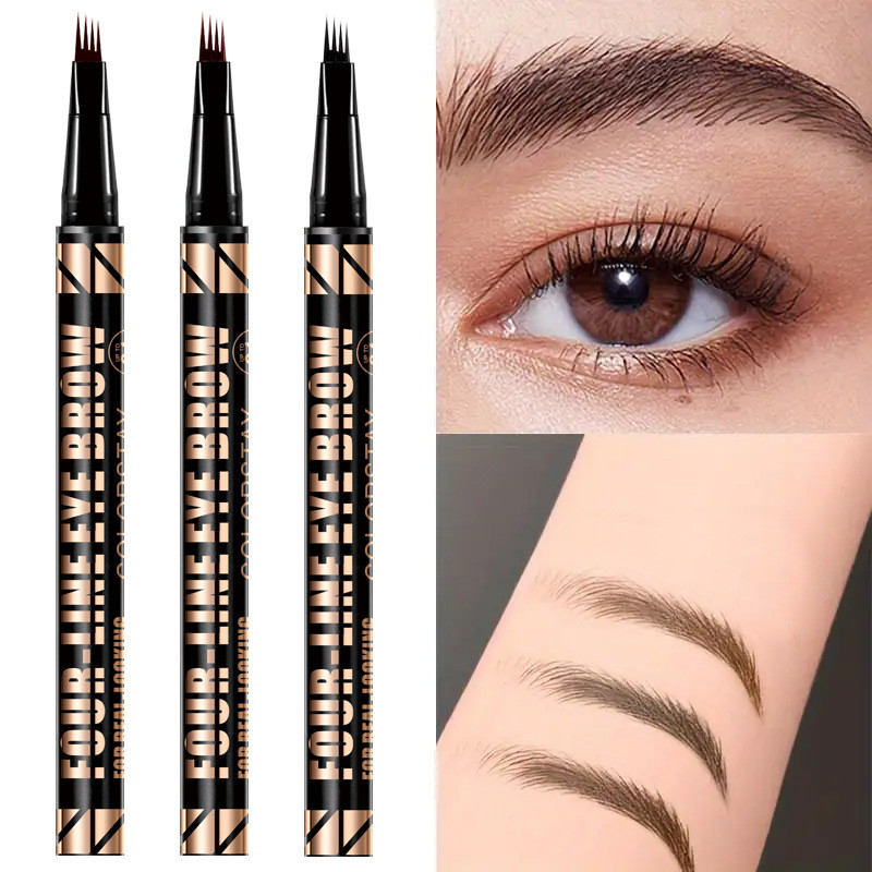 พร้อมส่ง ดินสอคิ้ว3สี หัว4แฉก กันน้ำ เหมาะกับมือใหม่ ใช้ง่าย พกสะดวก แต่งหน้าประจำวัน
