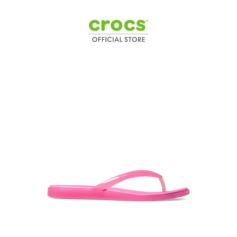 CROCS รองเท้าแตะผู้หญิง MIAMI JELLY ROUND TOE FLIP รุ่น 212014-7DA - PINK LEMONADE JELLY