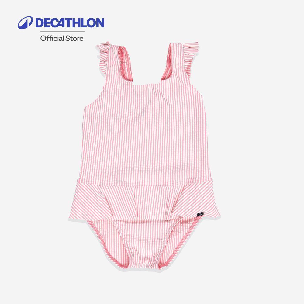 Decathlon Baby / Girls' 1-Piece Skirt Swimsuit ชุดว่ายน้ำวันพีซทรงกระโปรงสำหรับเด็กเล็ก/เด็กผู้หญิง - Pink