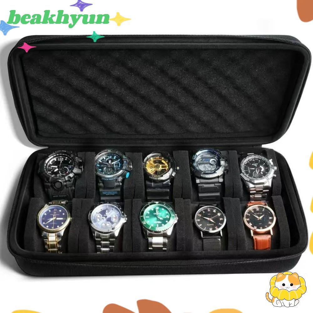 กล่องนาฬิกา ฮยอน,6/8/10/12/15ช่องนาฬิกากันกระแทก,ซิปทนทานปิดฮาร์ดวางทนนาฬิกาผู้ถือจอแสดงผลใช้ในบ้าน