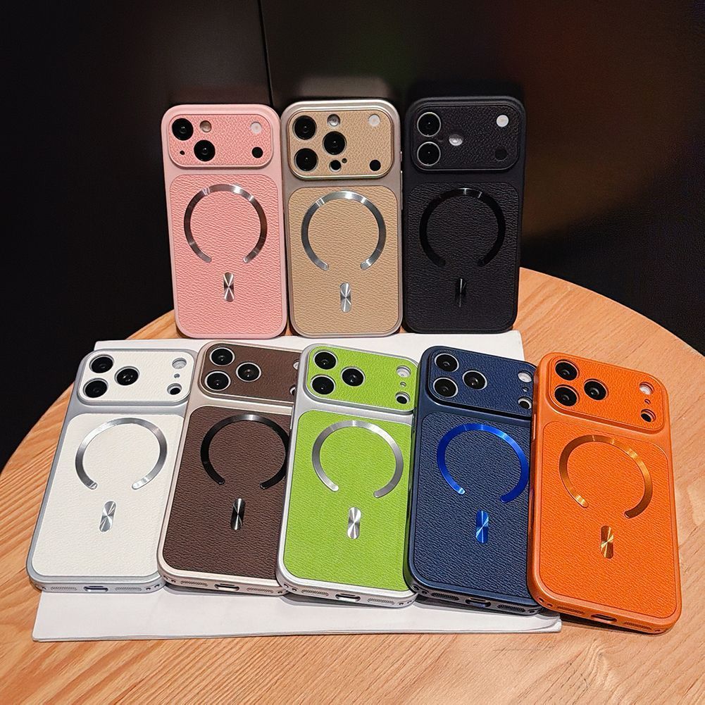เคส Magnetic ผิวด้านสัมผัสนุ่ม For iPhone 11 17 16 13 15 14 12 Pro Max หนัง PU พรีเมียม กันกระแทก กันรอย ฝาหลังแม่เหล็ก