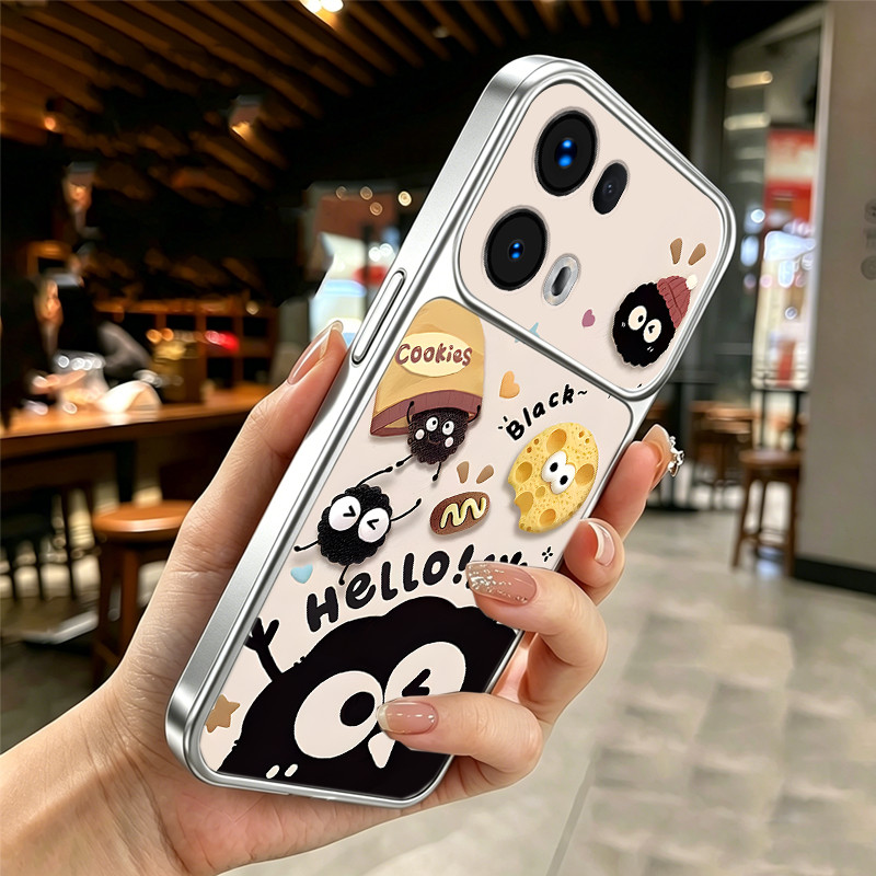 เคสสําหรับOppo Reno 13 pro 5G Reno 13F 13 FS 5Gเคสโทรศัพท์Softcaseซิลิโคนกันกระแทกออกแบบใหม่ความงามสําหรับสาวน่ารักการ์ตูนเมทัลลิคเงินMatte DSCHM1