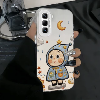 เคสสําหรับ infinix hot 50 60 pro plus hot 50i 60i 4g 60 pro+ 5g 60i 4g เคสโทรศัพท์เคสแข็งกันกระแทกดีไซน์ใหม่ความงามน่ารักการ์ตูนเย็บปักถักร้อยสําหรับสาว CYCXX1