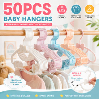 50PCS Children's Clothes Hanger Baby Kids Cute Clothes Hanger Non Slip Traceless Hanger Space Saving