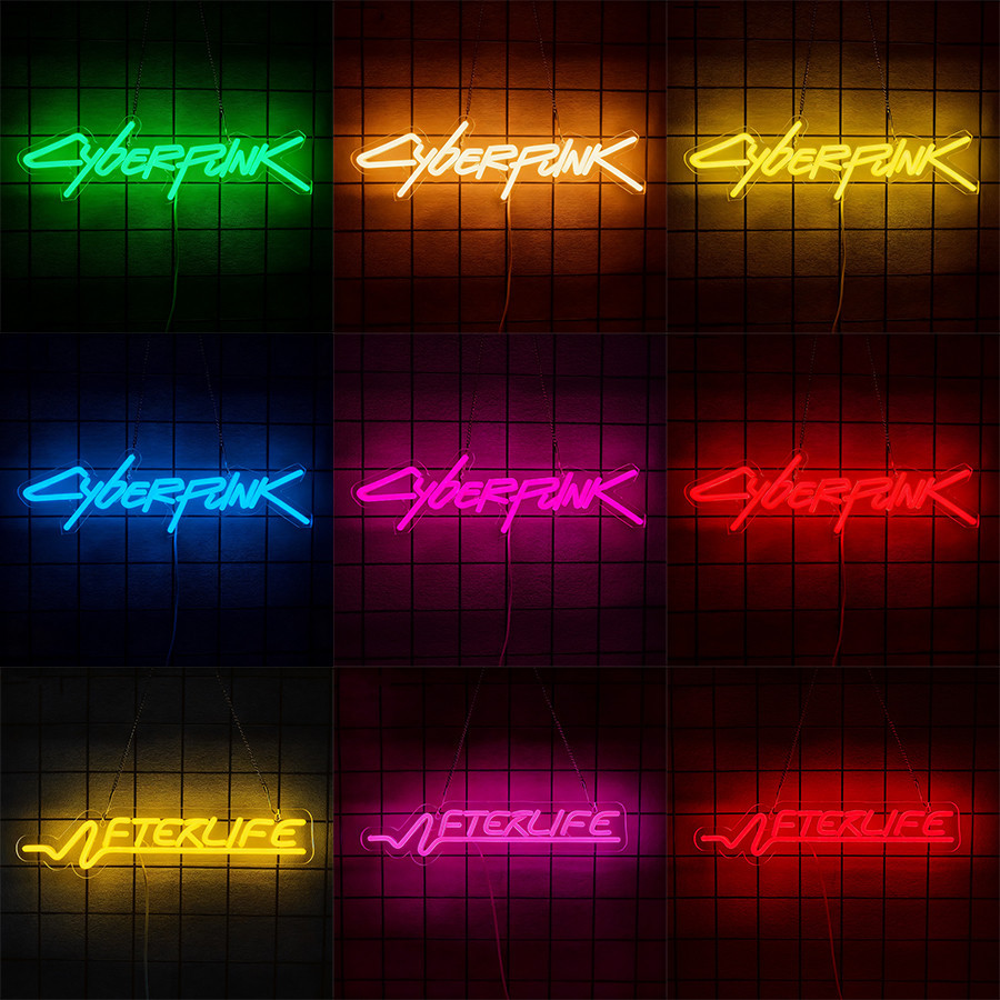 Cyberpunk Neon Sign Game Led Sign for Wall Decor Shooting Games Neon Light for Gaming Room Man Cave Bedroom Decoration