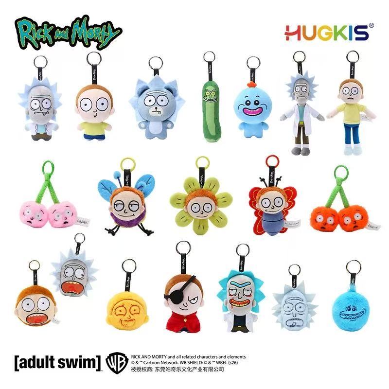 [คลังสินค้าพร้อม] ของขวัญตกแต่งตุ๊กตาซีรีส์ HUGKIS Rick and Morty ของแท้