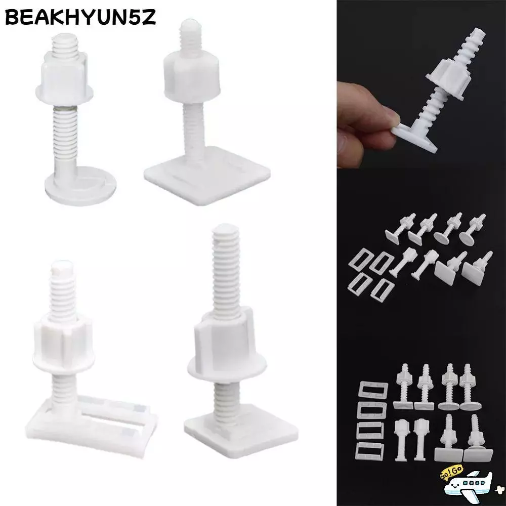 BEAKHYUN5Z 1 คู่สกรูซ่อมที่นั่งชักโครก,อุปกรณ์ห้องน้ําฝาครอบที่นั่งแผ่นเปลี่ยนฝาปิดบานพับซ่อมสลักเกลียว,พลาสติกอุปกรณ์ที่นั่ง Universal สกรูเครื่องซักผ้าชุด