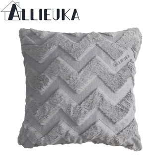 Allieuka ปลอกหมอน มีซิป ขนนุ่ม สำหรับตกแต่งบ้าน 45x45ซม