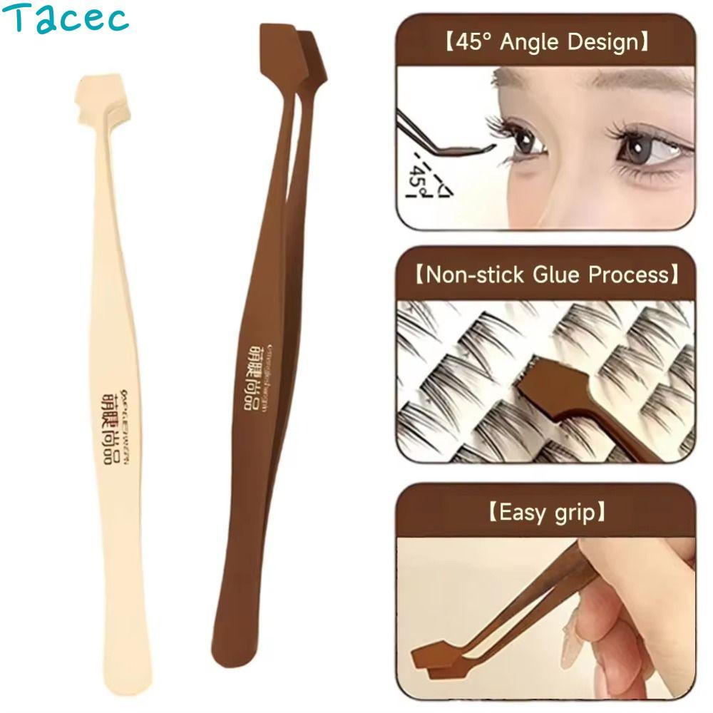 ANAMA แหนบขนตา Anti-Stick 45° แหนบไม้พายมุม, เครื่องมือ Applicator ที่แม่นยํากันลื่นแบบพกพาสําหรับการใช้งาน