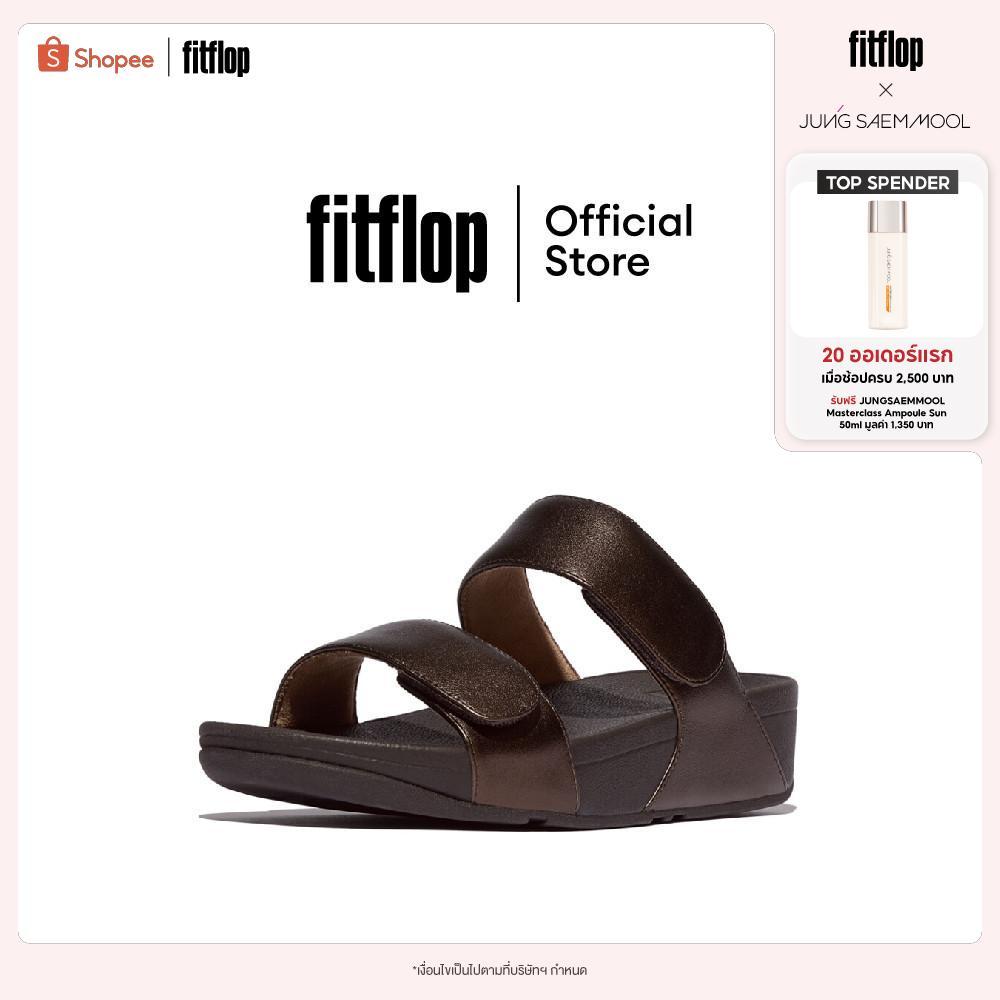 FITFLOP LULU ADJUSTABLE LEATHER SLIDES รองเท้าแตะผู้หญิง รุ่น FV6-C89 สี BROWN