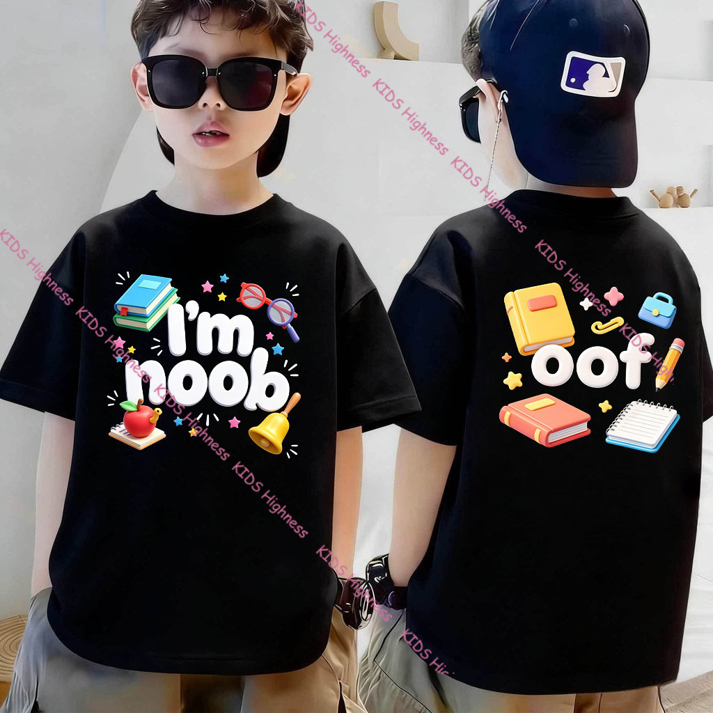 โปรโมชันลดครึ่งราคาเปิดเทอม! เสื้อเด็ก (เสื้อผ้า i'm noob) ไฟเบอร์โพลีเอสเตอร์ 100% เสื้อผ้าเด็กผู้ชาย #H09
