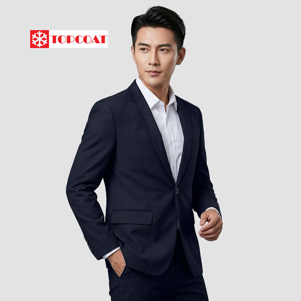 TOPCOAT สูททำงานสำหรับผู้ชาย (Gentleman) ซับในทั้งตัว ใส่สบายทรงสวย (1 ตัว) L-4XL