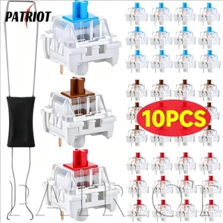 [AUTO&3C] 10PCS - สวิตช์คีย์บอร์ดแบบกลไก 3 Pin Blue Red Brown Clicky Switches with Switch Puller Keyboard Clicker Keys for Gaming Keyboard/ Seller