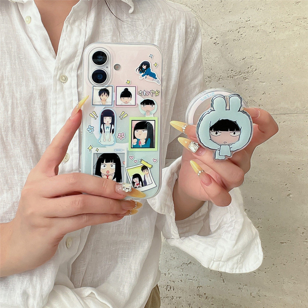 การ์ตูนสองมิติสาวแม่เหล็กพับขาตั้ง Samsung S26 S22 S23 S24 S25 FE Ultra A56 A55 เคสโทรศัพท์ป้องกันกรณี