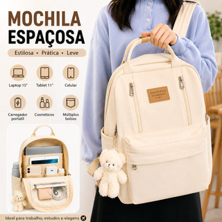 Mochila Escolar Coreana Japonesa Grande Capacidade para Meninos Meninas Notebook 15.6 Polegadas Universitária Casual
