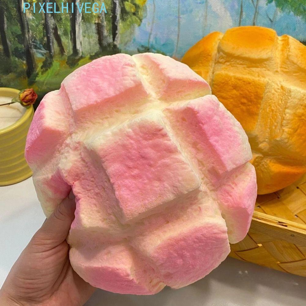 PIXELHIVEGA Sensory Fidget Bread, ช้า Rising Prank ตกแต่งขนมปัง Squishy ของเล่น, เด็กขนาดใหญ่นุ่มยืดหยุ่นสมจริงสับปะรด Bun Squishy ของเล่นเด็ก