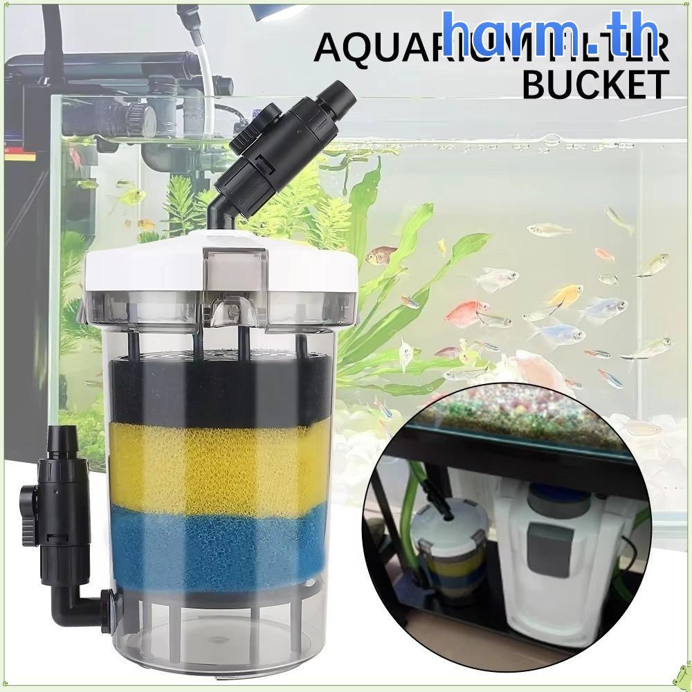 HARM Mini Fish Tank Filter,พร้อมผ้าฝ้ายกรองโดยไม่ต้องปั๊ม Aquarium Pre-filter,ขนาดเล็กคุณภาพสูงติดตั้งง่ายกรองBarrel Fish Tank Maintenance