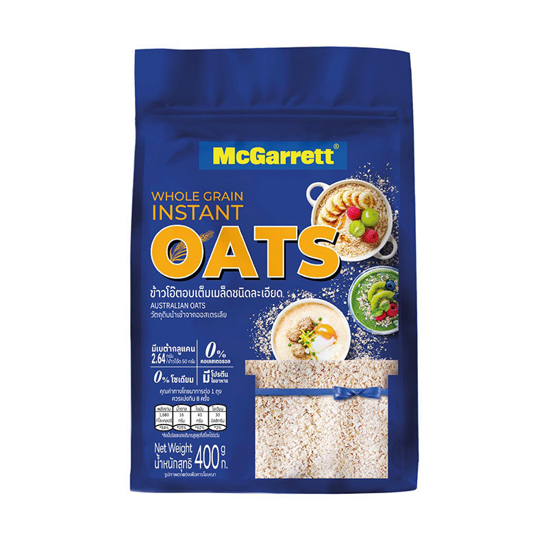 แม็กกาแรต ซีเรียล ข้าวโอ๊ต ละเอียด 400 ก. (MCGARRETT Cereal Oats Meal Instant 400 g)
