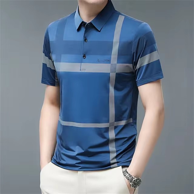 0 Button D Digital Printing Fashion Mens Lapel Fashion Slim Color Matching Mens po