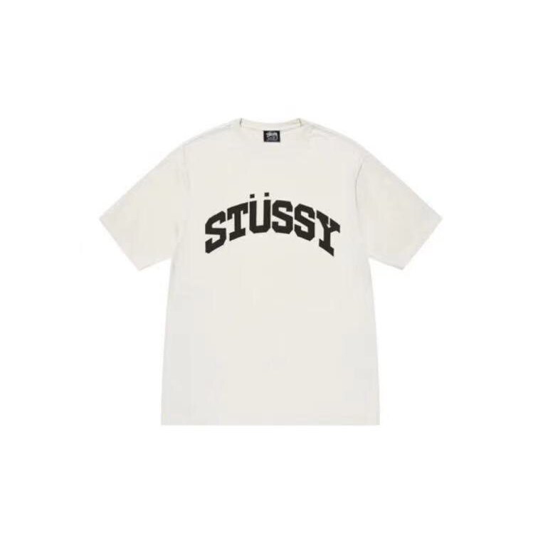 เสื้อยืดแขนสั้นคอกลมตัวอักษรหน้าอก Stu pinyin โลโก้