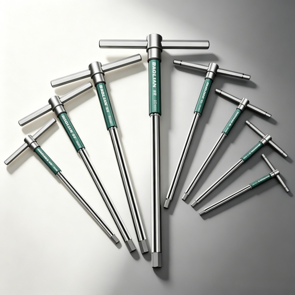 (KZS)ประแจกุญแจหกเหลี่ยม T-Handle 6150 ประแจอัลเลนแรงบิดสูงสแตนเลสสําหรับการบํารุงรักษาซ่อมรถยนต์