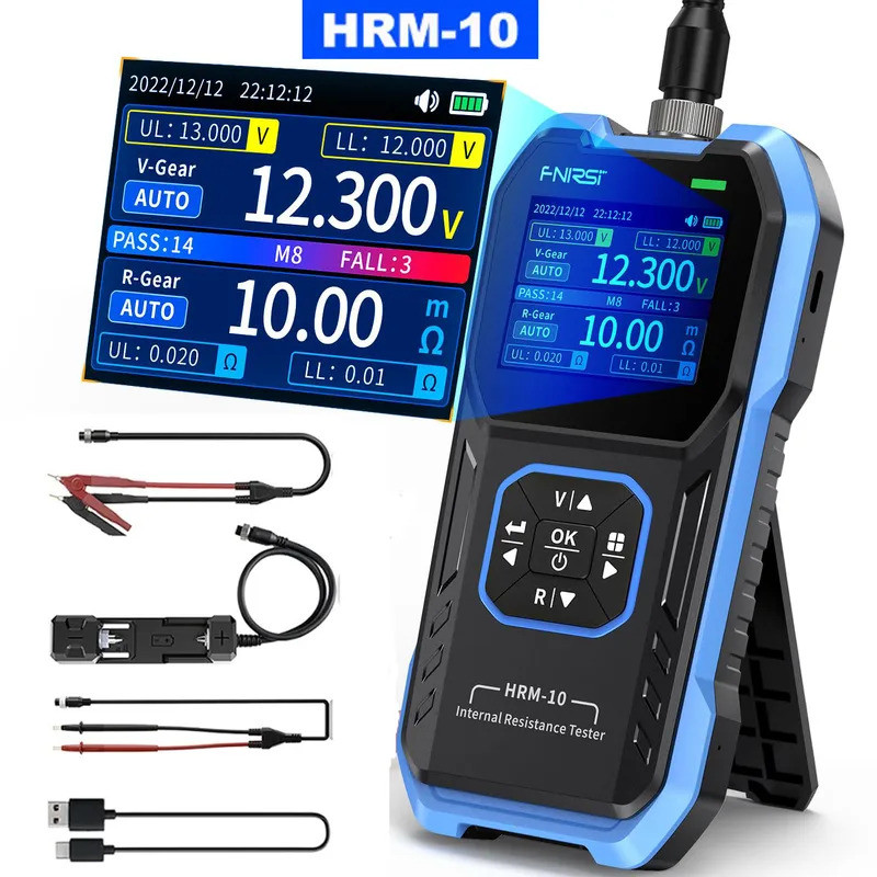 JIUya FNIRSI HRM-10 เครื่องทดสอบแบตเตอรี่ความต้านทานภายในแรงดันไฟฟ้า,VoltMeter,เครื่องทดสอบแบตเตอรี่