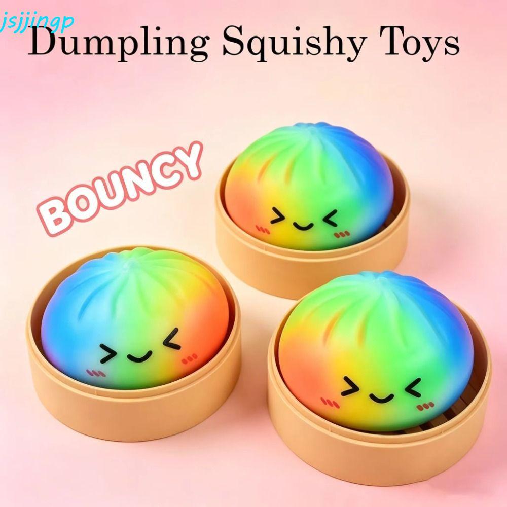 JSJJINGP Squishy Dumpling, น่ารักนุ่มช้า Rising Dumpling Squishy ของเล่น, Creative Pinch Rainbow สีช้า Rebound Sensory Fidget Ball เด็กผู้ใหญ่