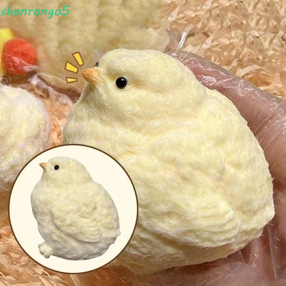 ZONAL ไก่ Squishy ของเล่น, ฟื้นตัวช้า สีเหลือง Squishy ของเล่นหยิก, เกมป๊อปปิ้งออกแบบน่ารัก Squishy เนื้อซิลิโคน Hen Chicks บีบของเล่น Hand Release