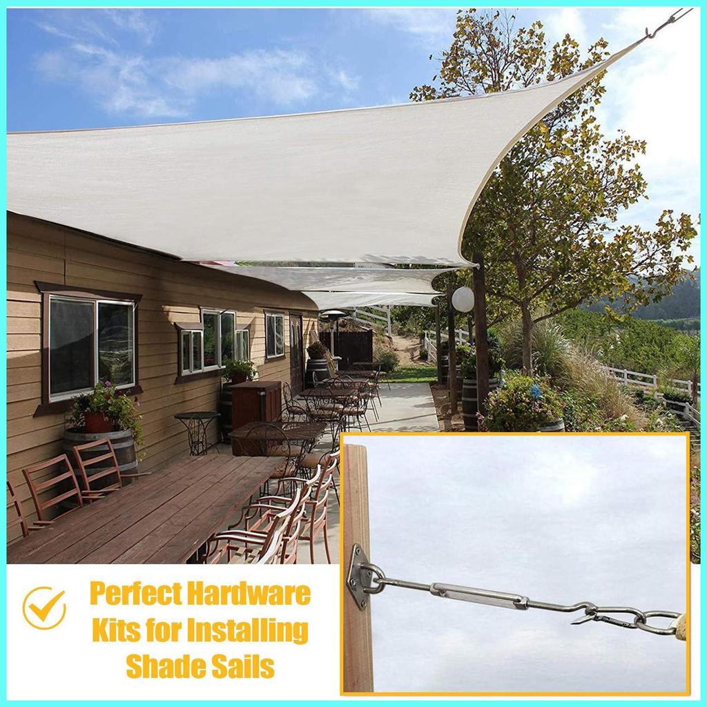 Shade Sail ชุดฮาร์ดแวร์ Sail ติดตั้งอุปกรณ์เสริมสแตนเลส Sun Shade ฮาร์ดแวร์ชุดสําหรับ Porch Outdoors