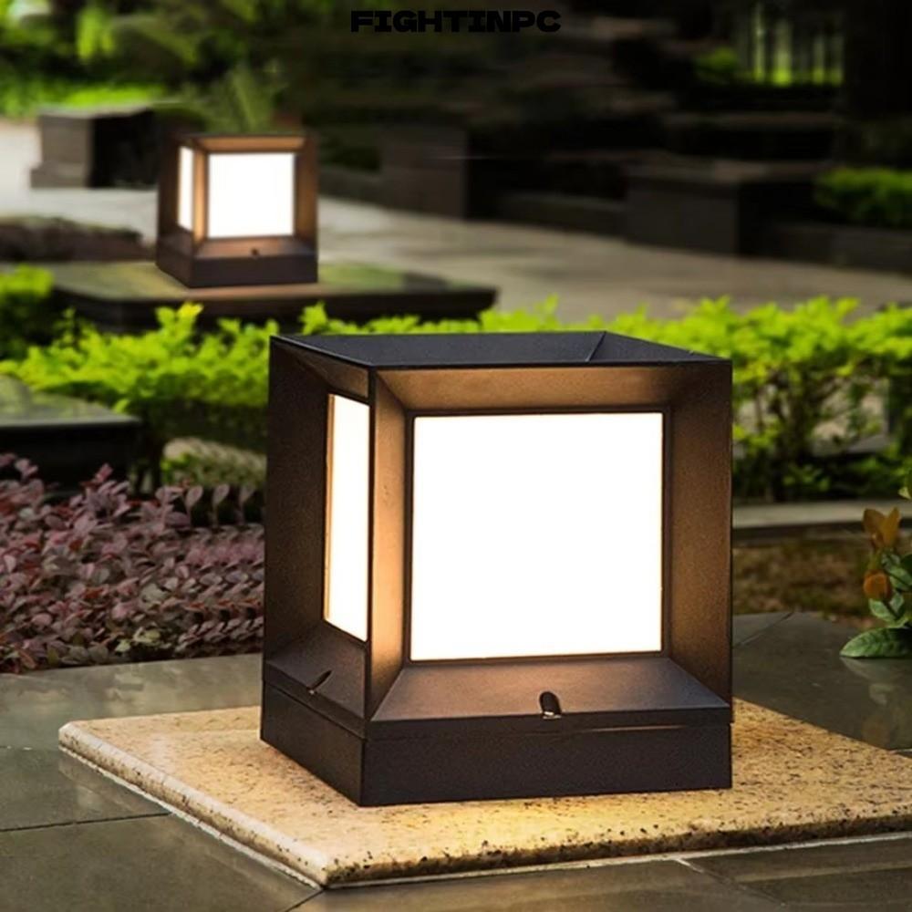 FIGHTINPC ไฟ Led โพสต์กลางแจ้ง, ไฟคอลัมน์ติดตั้ง E27, คอลัมน์โมเดิร์น Pier 220V IP54 กันน้ําเสาโคมไฟ