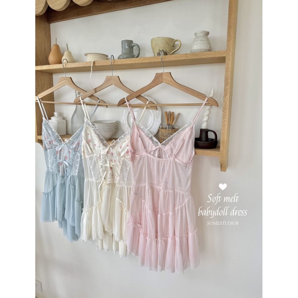 (พร้อมส่ง)🪄𝑅𝑒𝒸𝑜𝓂𝓂𝑒𝓃𝒹!; 𝒮𝑜𝒻𝓉 𝑀𝑒𝓁𝓉 𝐵𝒶𝒷𝓎𝒹𝑜𝓁𝓁 𝒟𝓇𝑒𝓈𝓈👗🍸✨