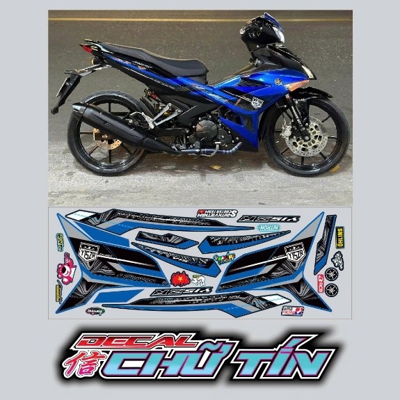 BLUE-DARK REMOVABLE สติกเกอร์สําหรับ EXCITER 150 Y15ZR BLUE-DARK 3-LAYER คุณภาพสูงกันน้ํา DECAL