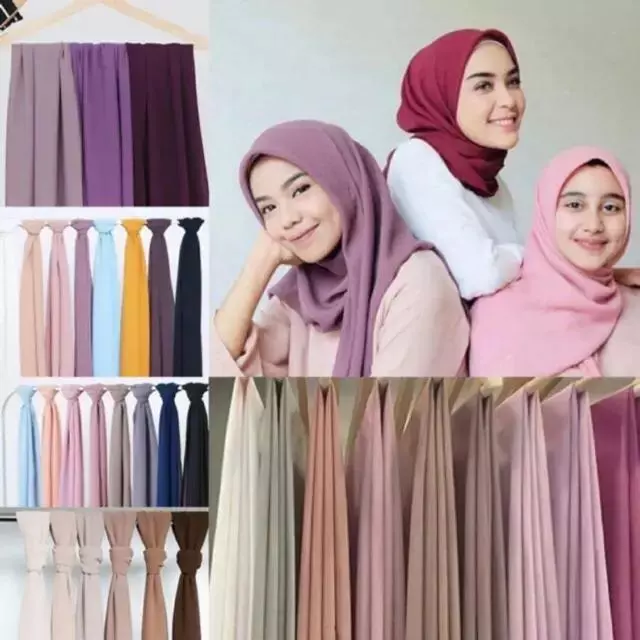 ผ้าคลุมชีฟองสีพื้นพันยาว เกรดพรีเมี่ยม ใส่สบายๆ ไม่ร้อน รุ่น 175×70 สีสวย ผ้านิ่ม